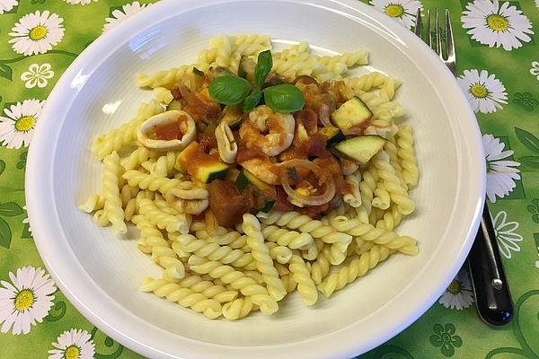 Seafood Pasta in Tomato Sauce