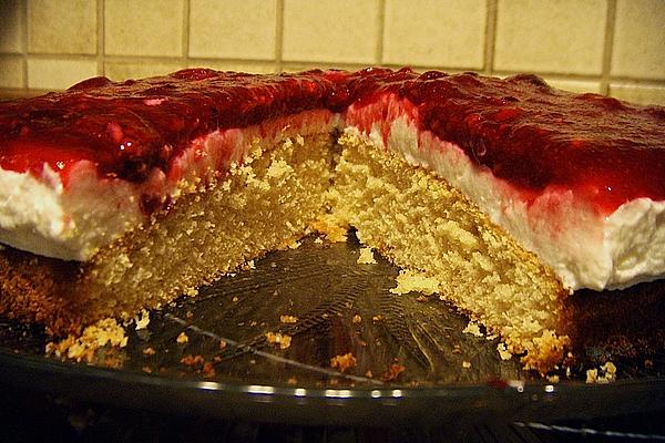 Sour Cream Cake with Red Fruit Jelly