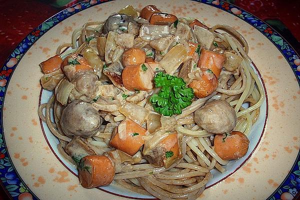 Spaghetti in Onion – Garlic Sauce with False Cream
