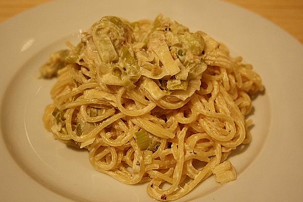 Spaghetti with Lemon Cream and Spring Onions