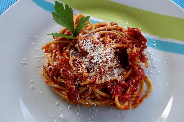 Spaghetti with Tomato Sauce and Parmesan