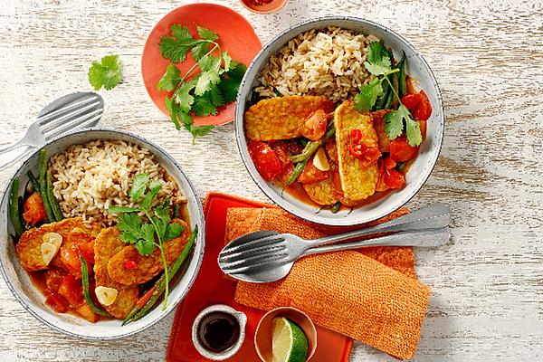 Spicy Tempeh Soy Rice Pan