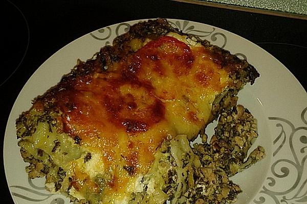 Spinach Minced Meat Lasange