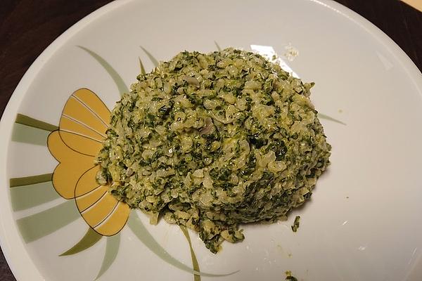 Spinach Risotto with Gorgonzola and Chicken Breast