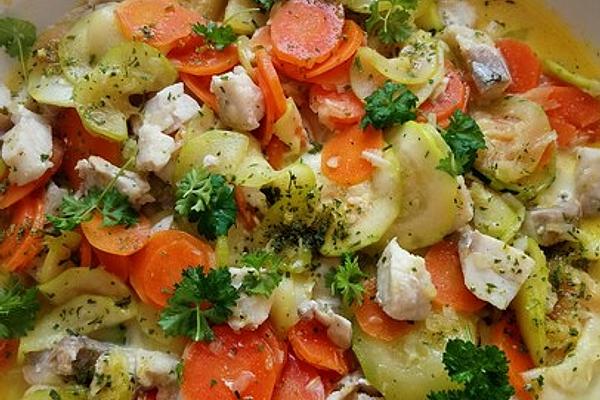 Stir-fry Vegetables and Salmon