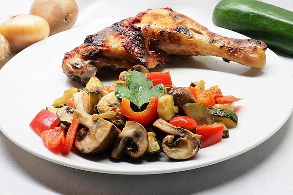 Stir-fry Vegetables with Chicken Legs