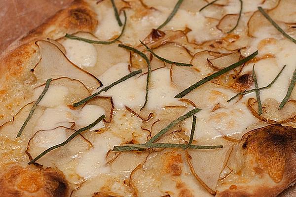 Sweet Pizza with Pear, Honey, Sage and Taleggio