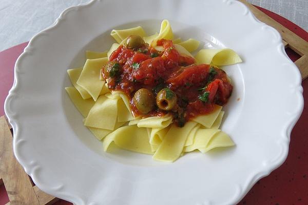 Tomatoes – Olives – Pappardelle