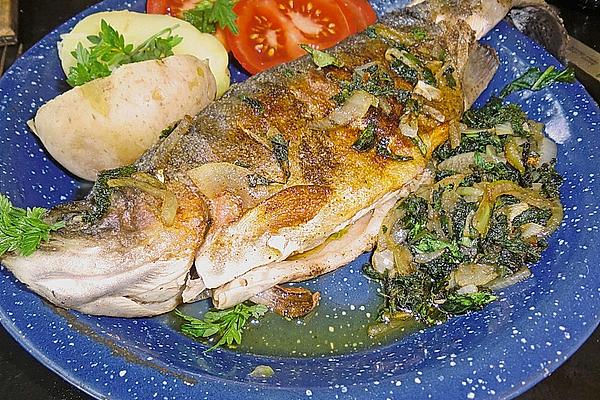 Trout with Wild Herbs and Jacket Potatoes