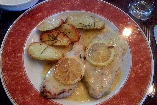Veal Schnitzel in Lime Parmesan Sauce