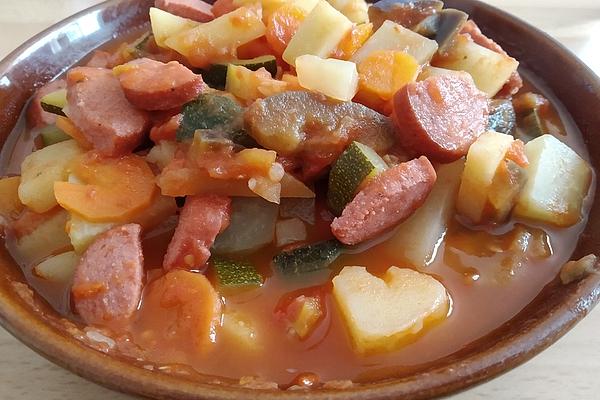 Vegetable Stew with Beef Sausage