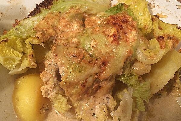 Vegetarian Potato and Savoy Cabbage Casserole