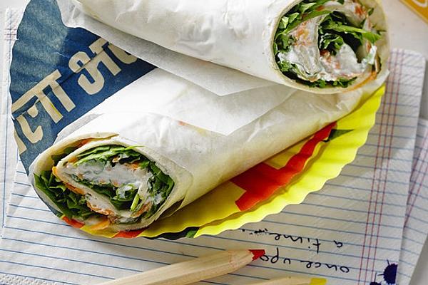 Wrap with Ricotta, Rocket and Carrot