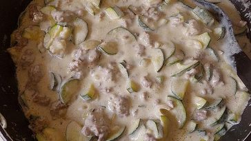 Zucchini – Minced Meat – Pizza