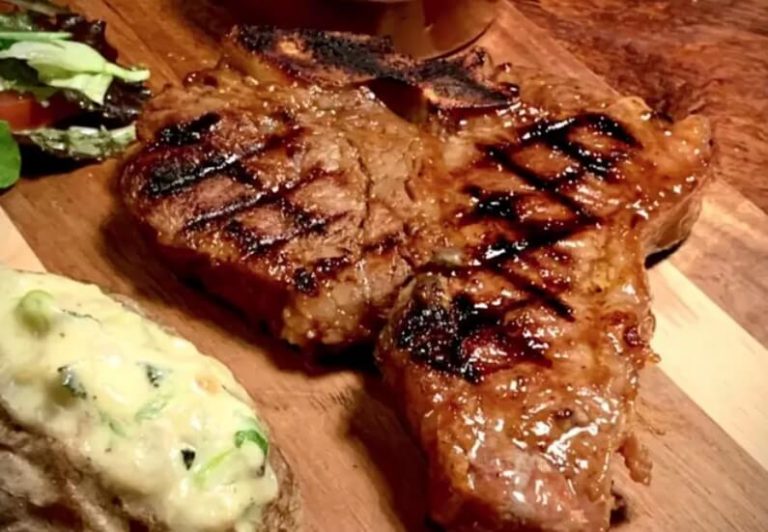 American Style Marinated TBone Steak with Jacket Potatoes